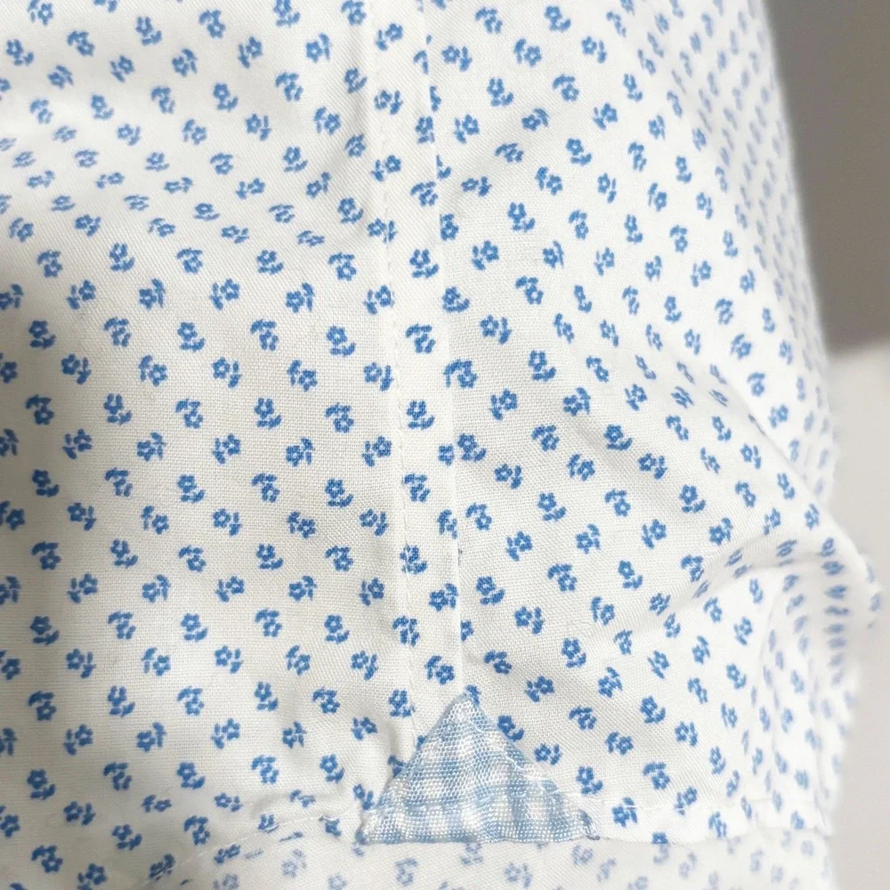 Banana Republic Grant Slim Fit Non-Iron Stretch Micro Floral Shirt L
